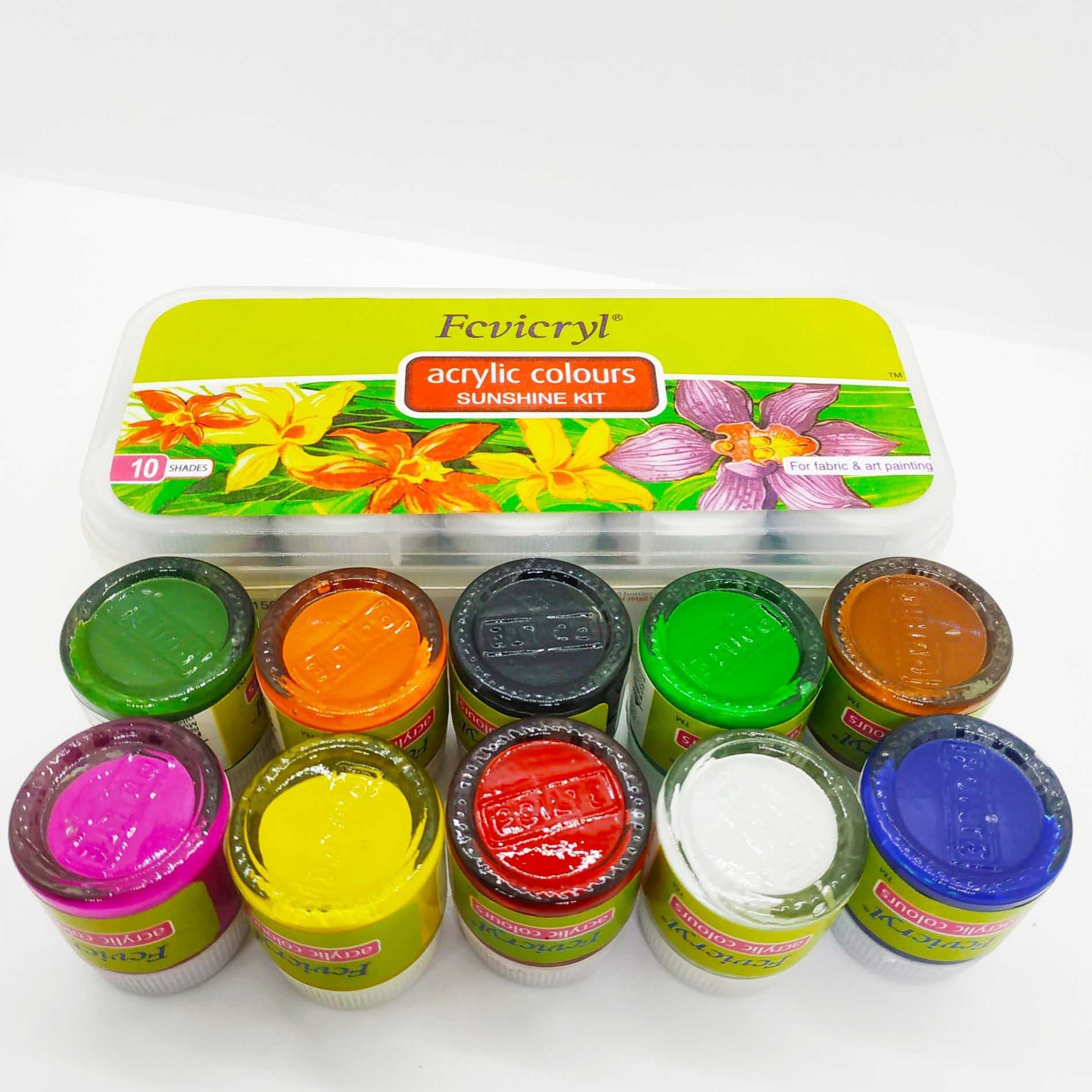 FABRIC PAINT - FEVICRYL ACRYLIC SET 12