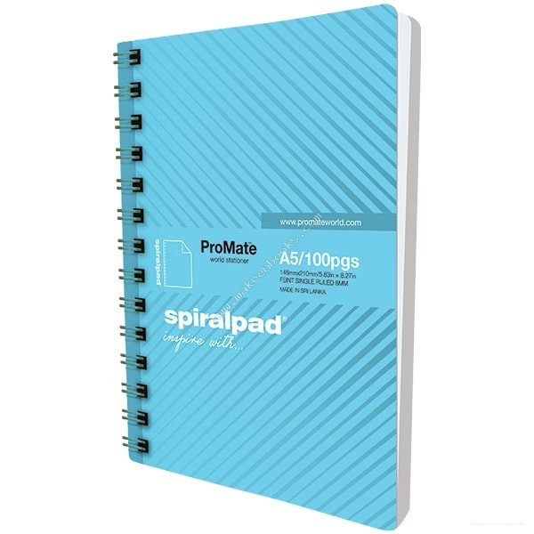NOTE BOOK - A5 SPIRAL LONG 100PGS PRO