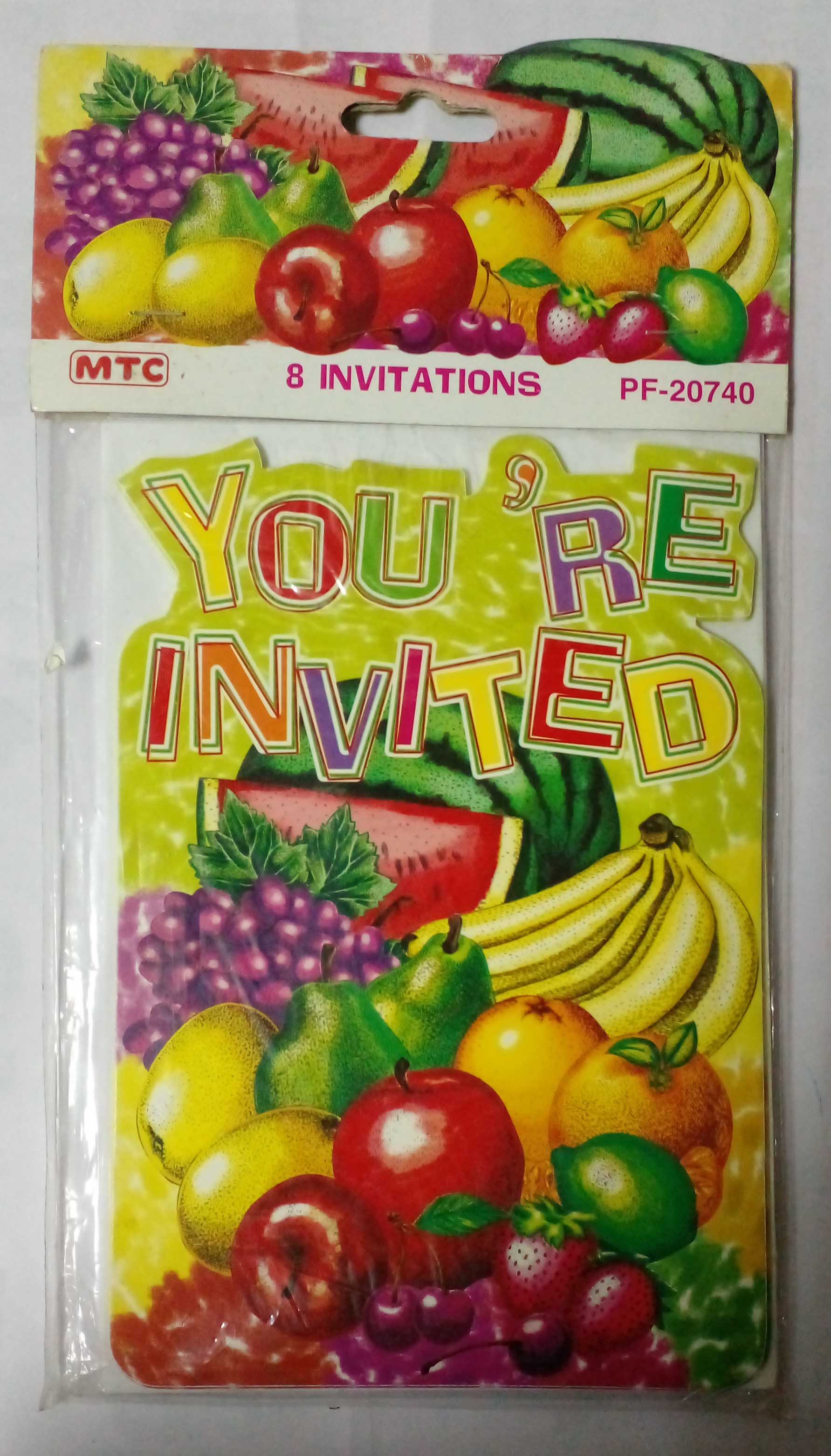 PARTY INVITAION PACK - PF-20740 - FRUITS - 008000280