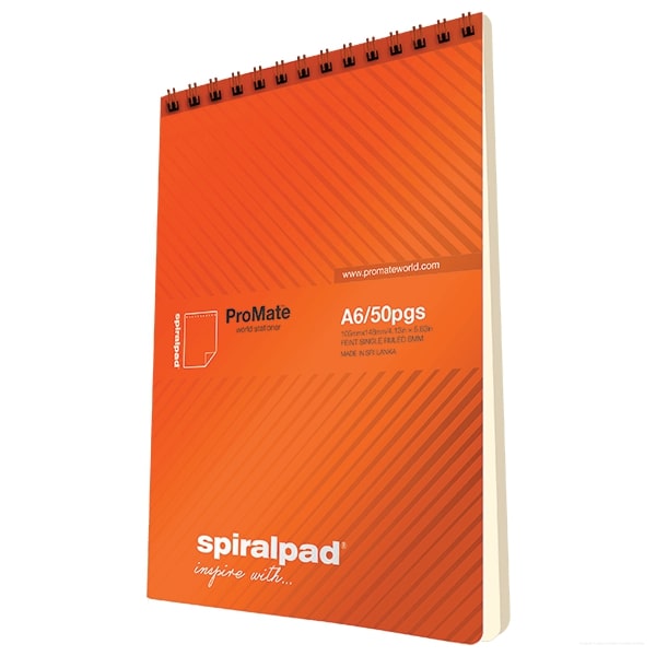 NOTE BOOK - A6 SPIRAL SHORT 50PGS PRO - 008000358