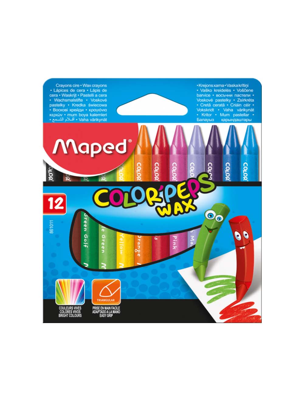 COLOR PEPS WAX CRAYON X 12 - 008000408