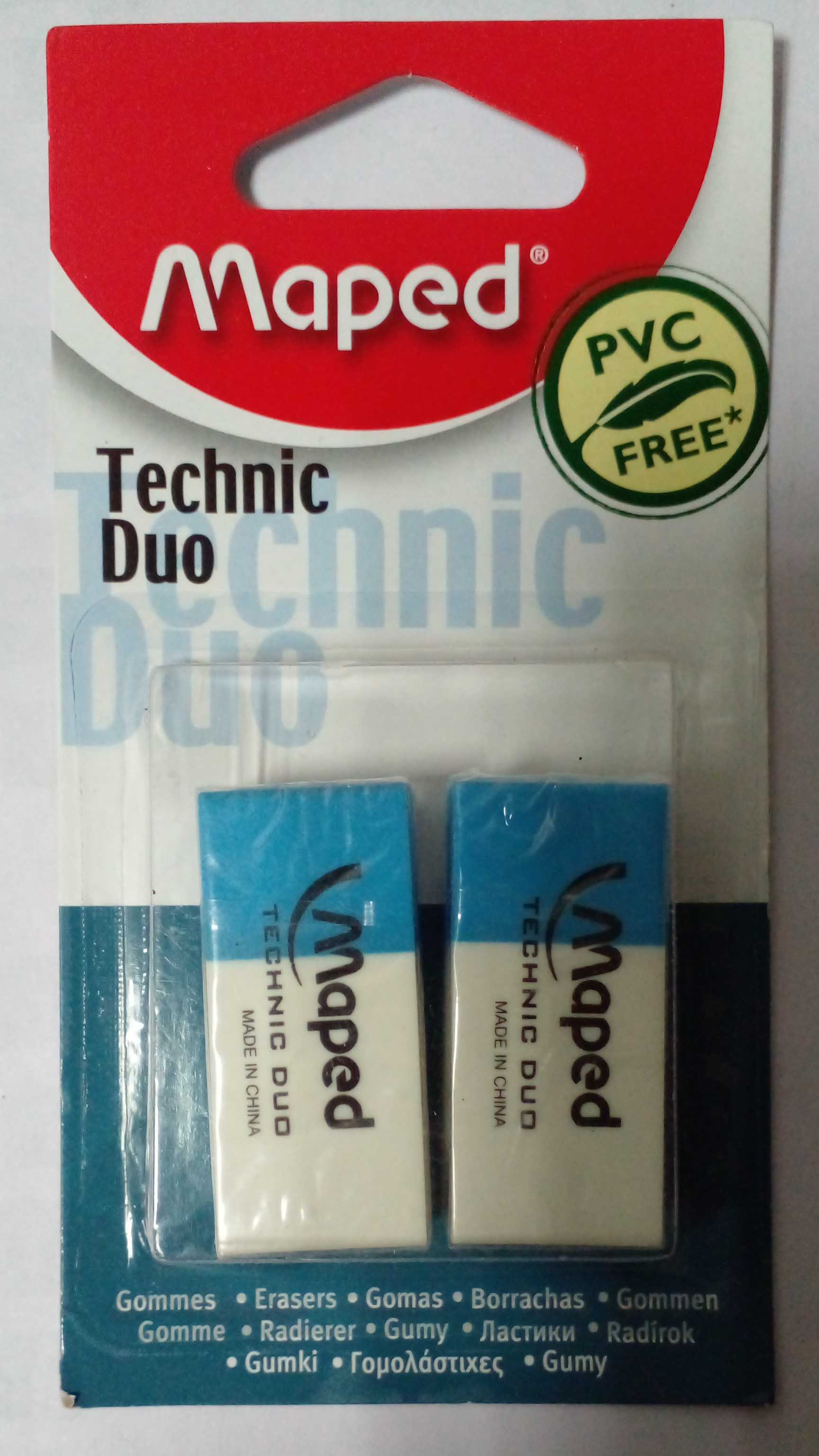 ERASER - TECHNIC DUO X2 BLISTER PACK - 008000436