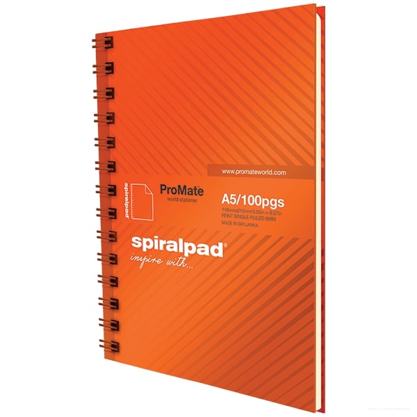 NOTE BOOK - A5 HARD COVER SPIRAL 100PGS PRO - 008000508