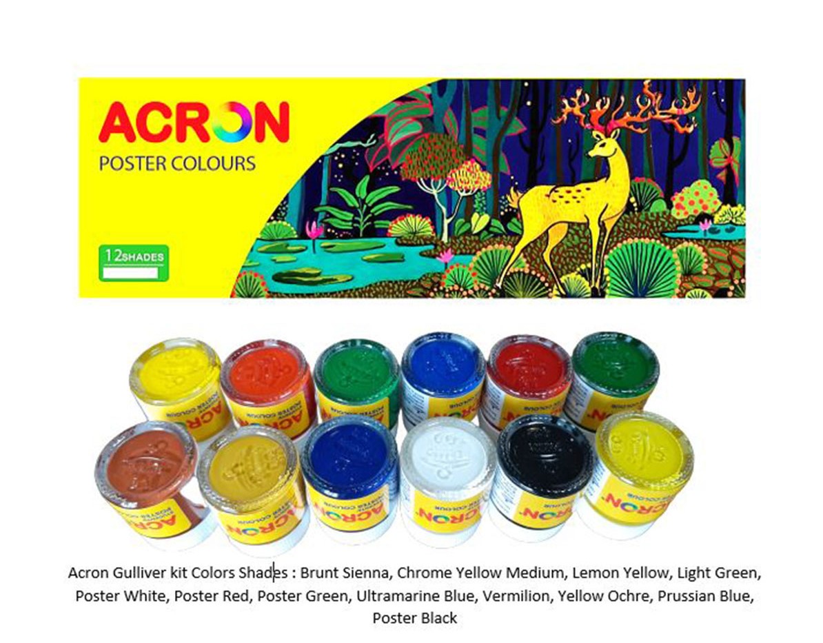 POSTER COLOUR - GULLIVER KIT 12 ACRON - 008001289