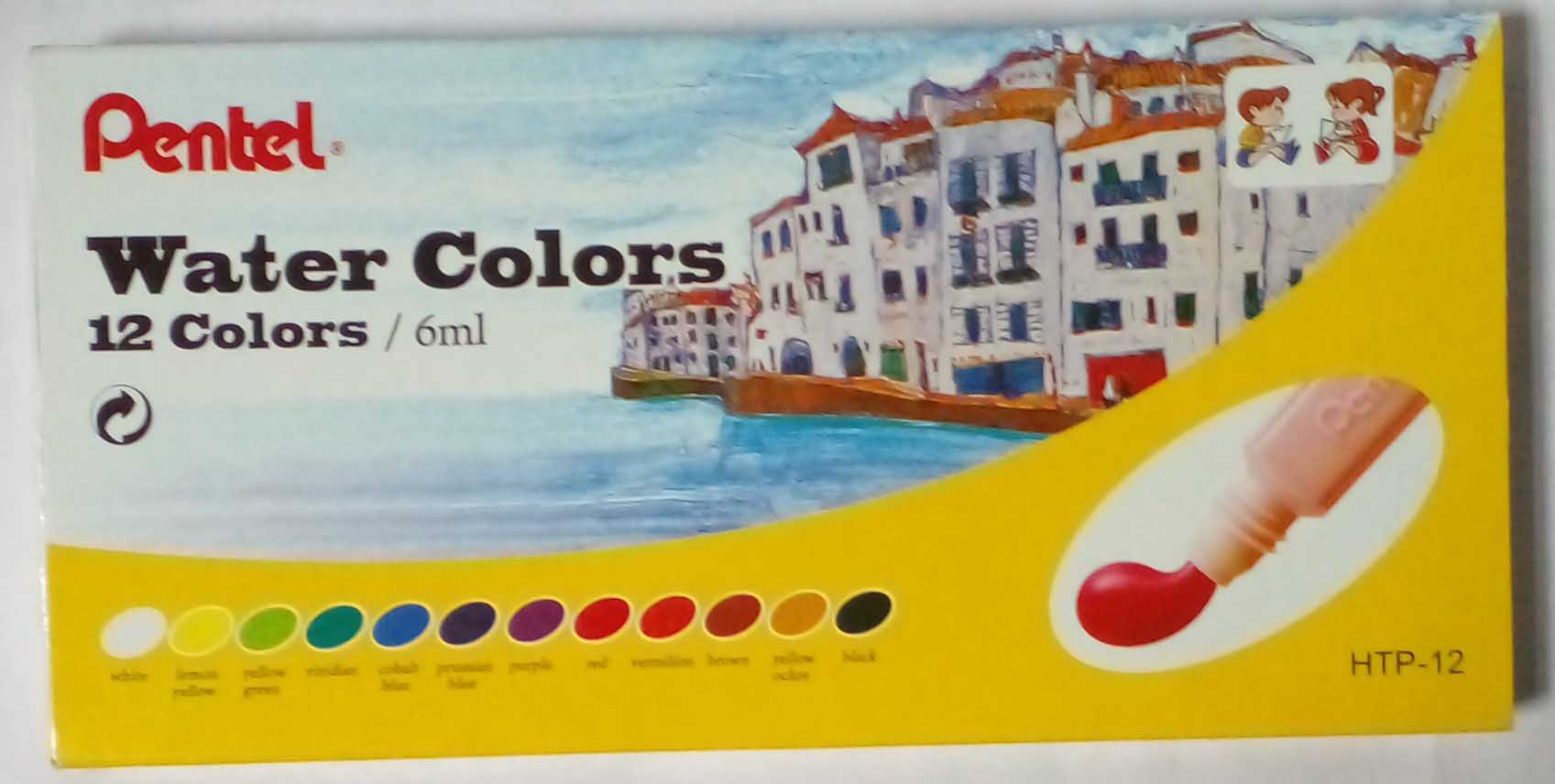 WATER COLOUR - PENTEL 12 COLOURS - 008001376