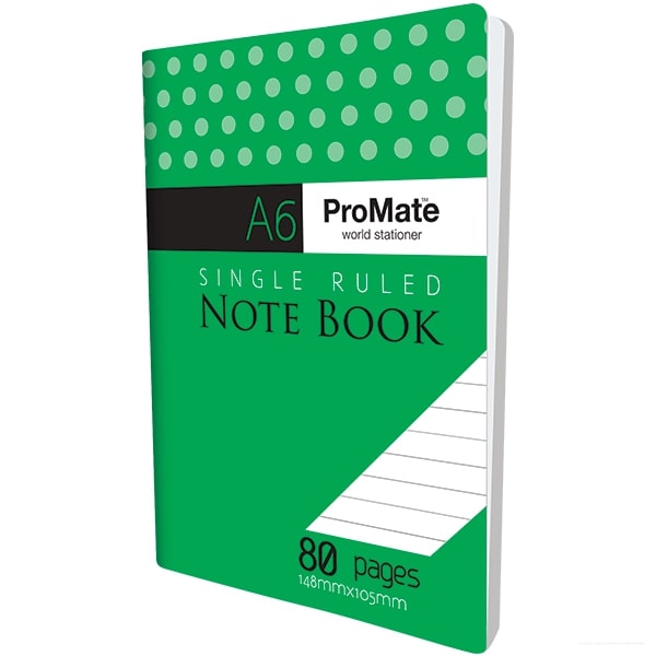 NOTE BOOK - A6 80 PG SINGLE RULE - 008008503