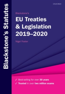 Blackstone's EU Treaties & Legislation 2019-2020 - 9780198838692