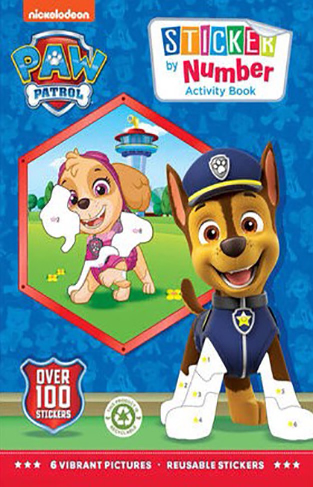 PAW PATROL STICKER100 BY NUMBER ACTIVITY BOOK - 9781788244299